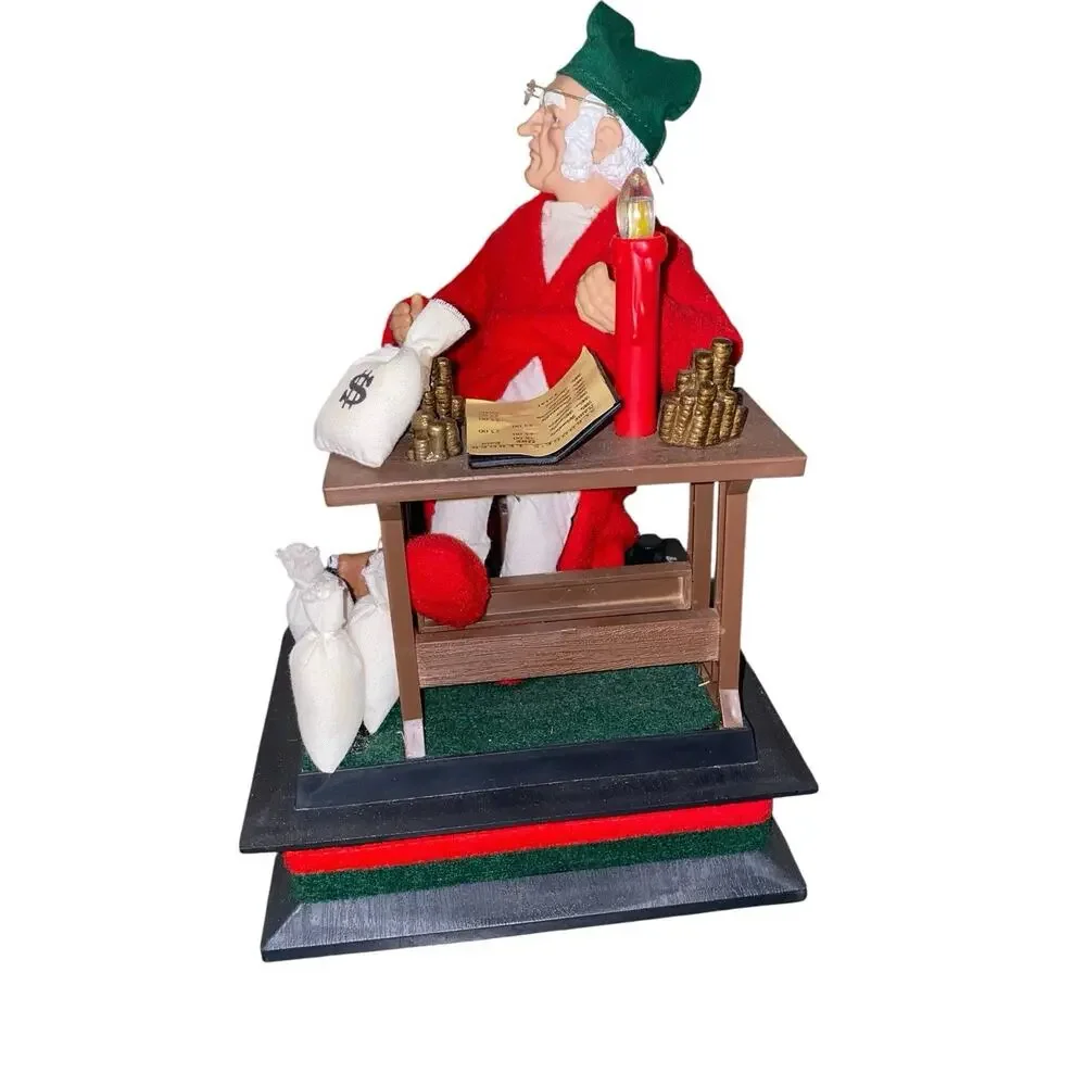 VTG Holiday Creations Holiday‎ Scene Dickens Scrooge Music Christmas Miser 10.5”